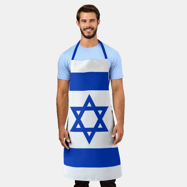 Israels Flagge moderner patriotisch Schürze (Getragen)