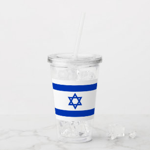 Israels Flagge patriotische Moderne Acryltrinkbecher