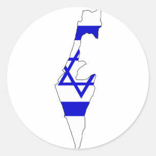 Israels Flaggenkarte Runder Aufkleber