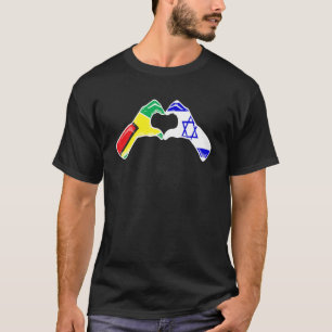Isreal Guyana Flag Isreali Guyanese Herz T-Shirt