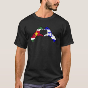 Isreal Suriname Flag Isreali Surinamese Herz_1 T-Shirt