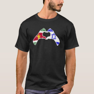Isreal Suriname Flag Isreali Surinamese Herz T-Shirt