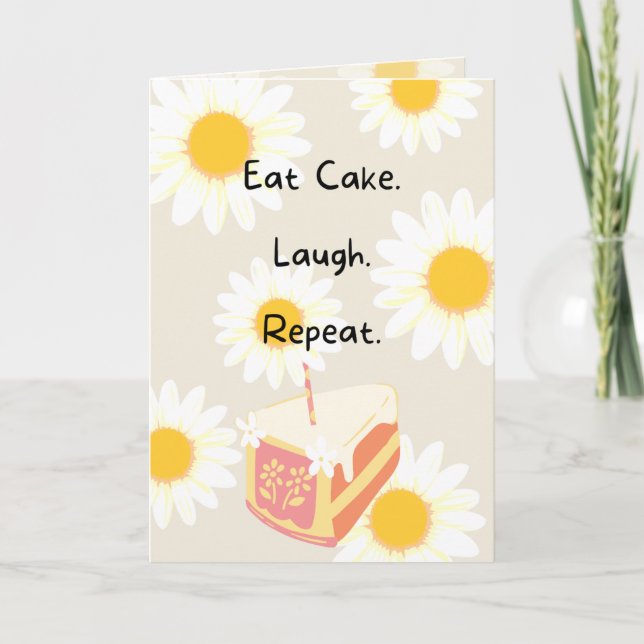 Iss Cake Blume Geburtstagskarte Karte (Vorderseite)