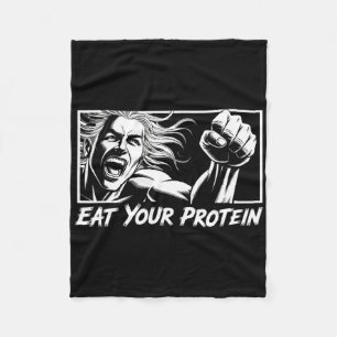Iss dein Protein Anime Gym Manga Bodybuilding Fitn Fleecedecke