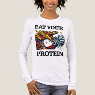 Iss Dein Protein – Epischer Drache essender Ritter Tri-Blend Shirt