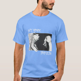 Iss dein Protein Lustiger Fitness Gym Angriff Onit T-Shirt