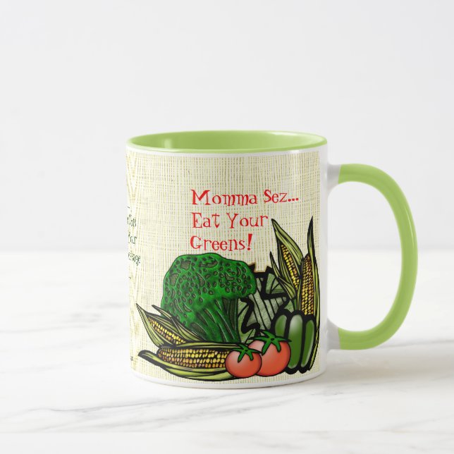Iss deine Grüntöne! (Personalisierte Umarmung) Tasse (Rechts)