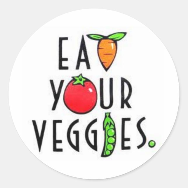 Iss deine Veggies-Aufkleber Runder Aufkleber (Vorderseite)
