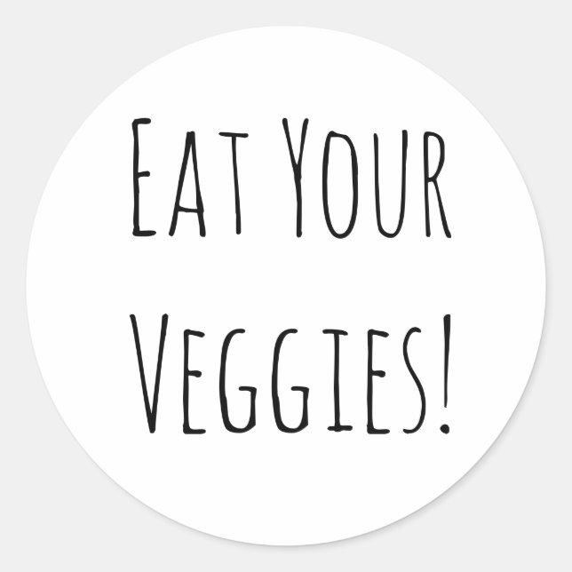Iss deine Veggies! Runder Aufkleber (Vorderseite)