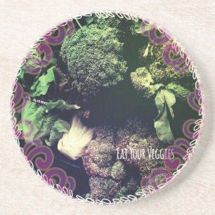 Iss deine Veggies Sandstein Untersetzer