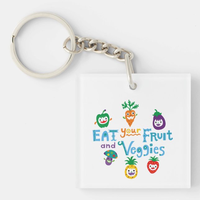 Iss deine Veggies, Veggies, Niedlich Graphic Schlüsselanhänger (Vorderseite)