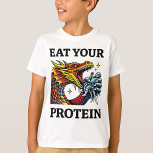 Iss Deinen Protein – Epischer Drache essender Ritt T-Shirt