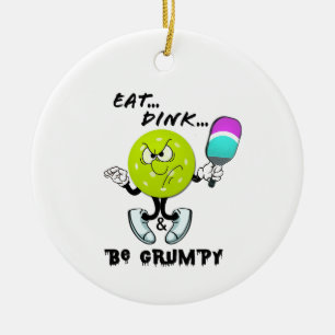 Iss dink und sei gruselig (pickleball) keramik ornament