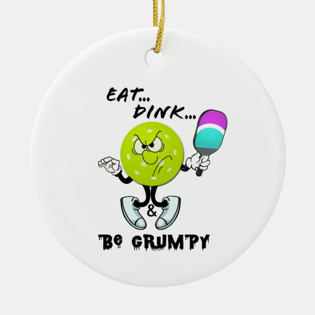 Iss dink und sei gruselig (pickleball) keramik ornament (Vorne)