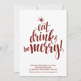 Iss Drink & Be Frohe Weihnachten Party Einladung