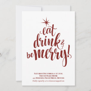 Iss Drink & Be Frohe Weihnachten Party Einladung