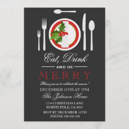 Iss Drink & Be Frohe Weihnachten Party Einladung