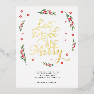 Iss Drink & sei frohe Weihnachts-Party Einladung
