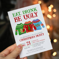 Iss Drink sei hässlich kackig Ugly Sweater Weihnac