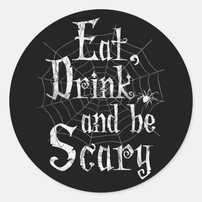 Iss Drink und sei Beängstigend Funny Halloween Gas Runder Aufkleber (Vorderseite)