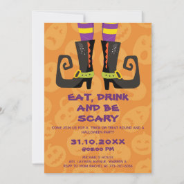 Iss Drink und sei Beängstigend Halloween Block Par Einladung