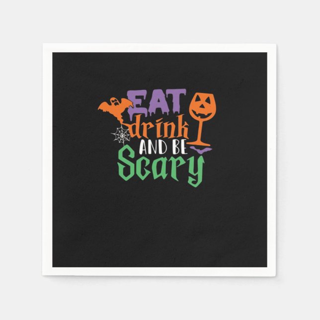 Iss Drink und sei Beängstigend Halloween Classic F Serviette (Vorderseite)