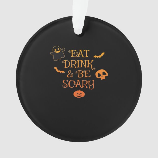 Iss Drink und sei Beängstigend Halloween Classic R Ornament (Vorderseite)