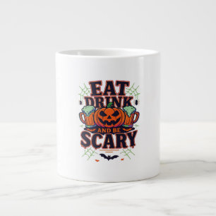 Iss Drink und sei Beängstigend Halloween Design kr Jumbo-Tasse