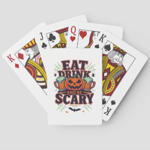 Iss Drink und sei Beängstigend Halloween Design kr Spielkarten