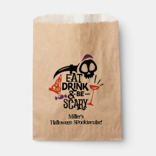 Iss Drink und sei Beängstigend Halloween Leckerei Geschenktütchen