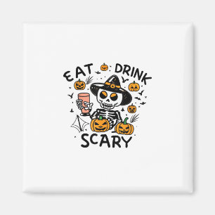 Iss Drink und sei Beängstigend Halloween Pumpkin M Magnet