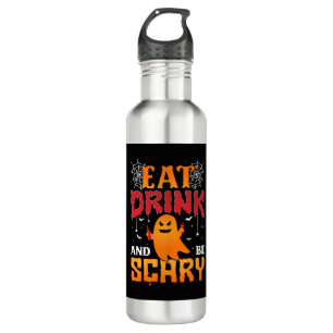 Iss Drink und sei Beängstigend klassisches T-Shirt Edelstahlflasche