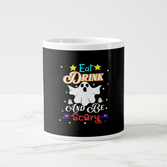 Iss Drink und sei Beängstigend zu Halloween. Jumbo-Tasse (Vorderseite)