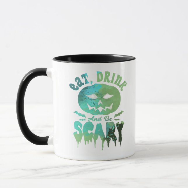 Iss Drink und sei Beängstigend zu Halloween Tasse (Links)
