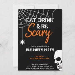 Iss Drink und sei Beängstigendes Halloween-Party S Einladung