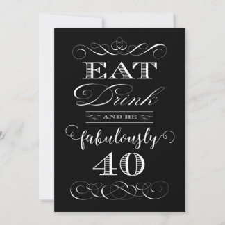 Iss Drink und sei fabelhaft 40 Geburtstagsparty Einladung