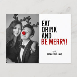 Iss Drink und sei frohe Weihnachten Foto Postkarte