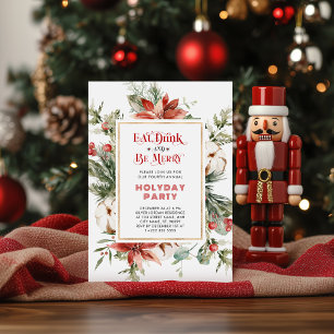 Iss Drink und sei frohe Weihnachten Party Einladun Einladung