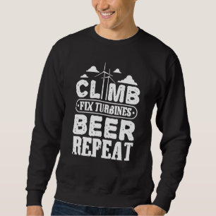 Iss Eat Sleep Climb Fix Vertikale Windkraftanlage Sweatshirt