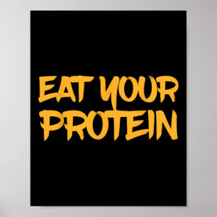 Iss Eiweiß Protein Muskelaufbau Fitness B Poster