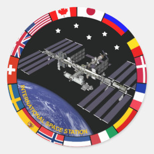 ISS-Emblem Runder Aufkleber