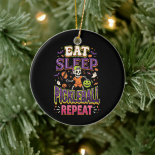 Iss Essen Pickleball Schlafen Wiederholung Pickleb Keramik Ornament