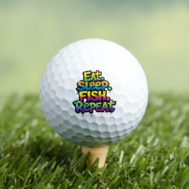 Iss Fisch Wiederhole Regenbogen Graffiti Golfball