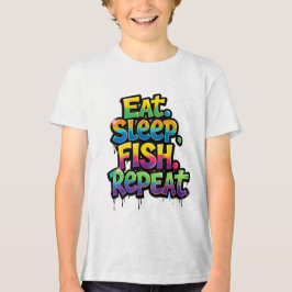 Iss Fisch Wiederhole Regenbogen Graffiti Tri-Blend Shirt
