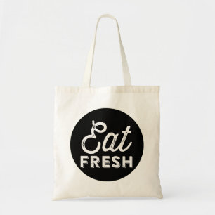Iss frisch Rustikale Retro-Typografie-Tragetasch Tragetasche