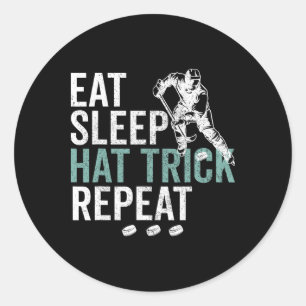 Iss Hattrick Wiederholen Cool Eishockey Puck Fa Runder Aufkleber