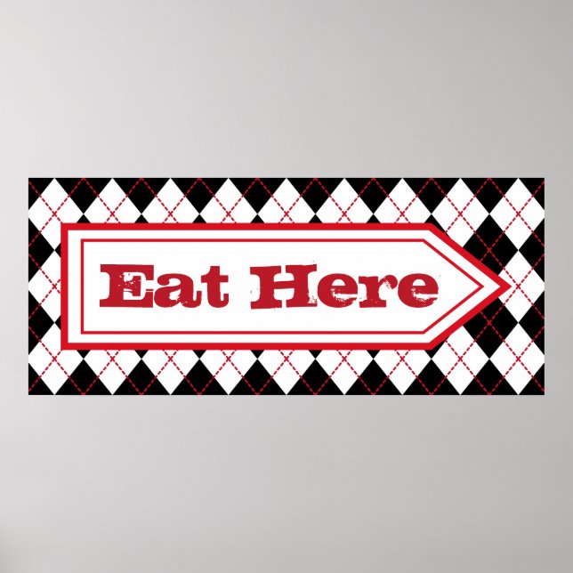 Iss Here Diner Sign Poster (Vorne)