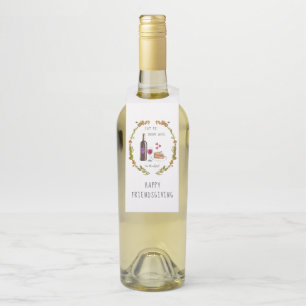 Iss Kuchen, trinke Wein, sei dankbar Erntedank Flaschenanhänger