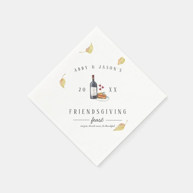 Iss Kuchen, trinke Wein, sei dankbar | Erntedank Serviette (Ecke)