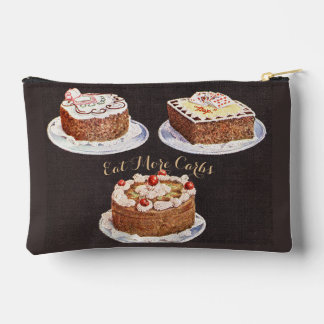 Iss mehr Kohlenhydrate Vintage-Torte-Illustration Zubehörtasche